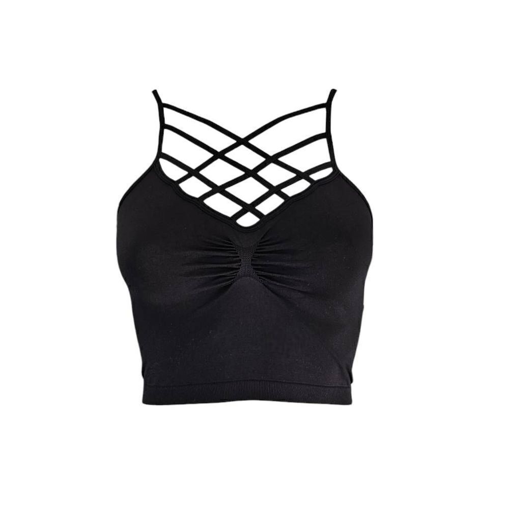 dark balletcore crisscross crop top
